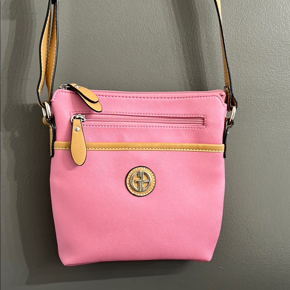 Gianni Bernini Pink Saffiano North South Crossbody